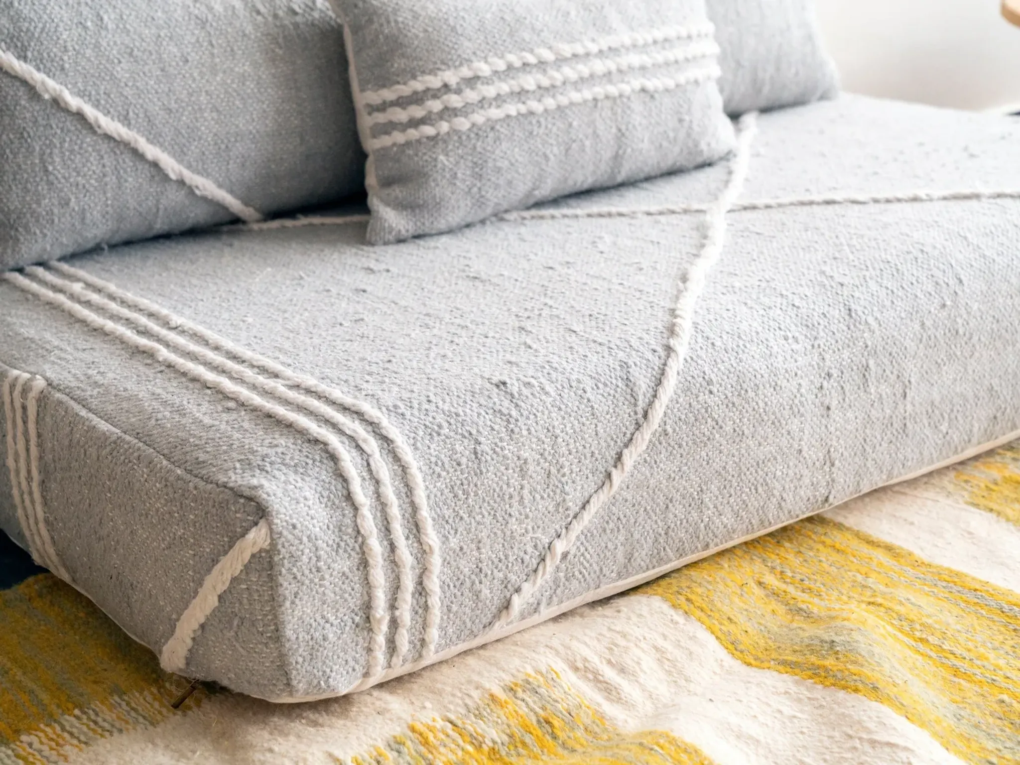 Light grey Moroccan floor sofa cover