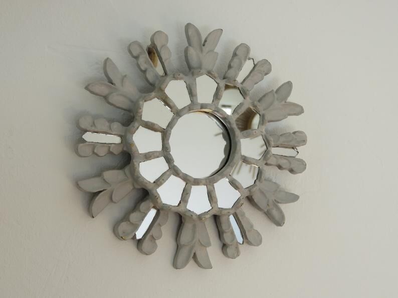 Wooden sun mirror with art deco inlays 40/50