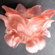 Art Deco lamp tulip in pink glass paste: Flower with 18 petals