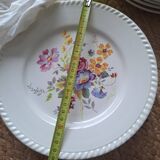 6 assiettes fleuries KG Lunéville