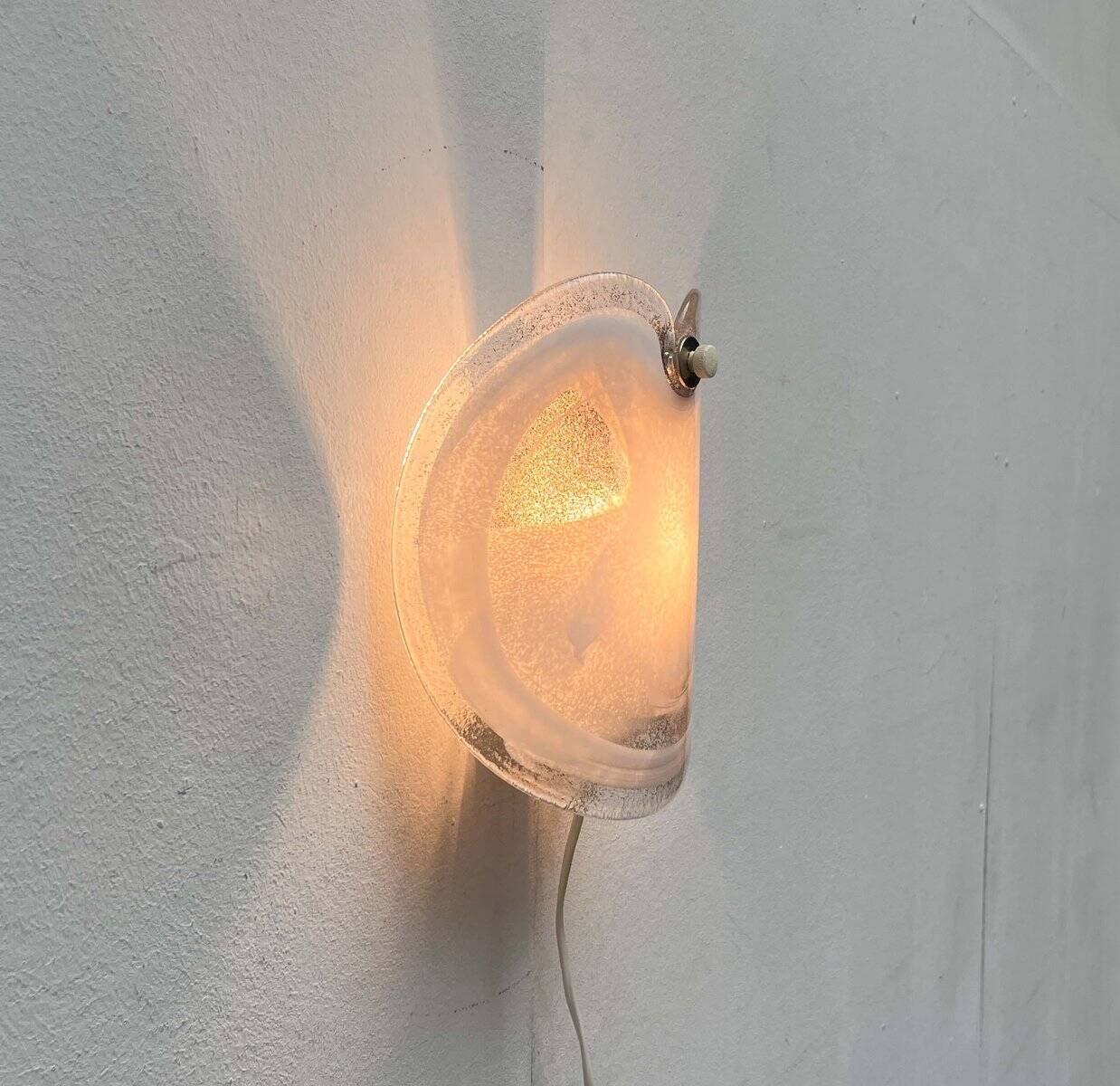 Vintage Danish Model Glasplattelampet Glass Sconce by Per Lütken for Holmegaard, 1970s