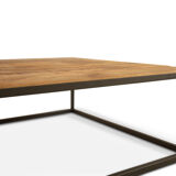 Coffee table in antique oak and iron
