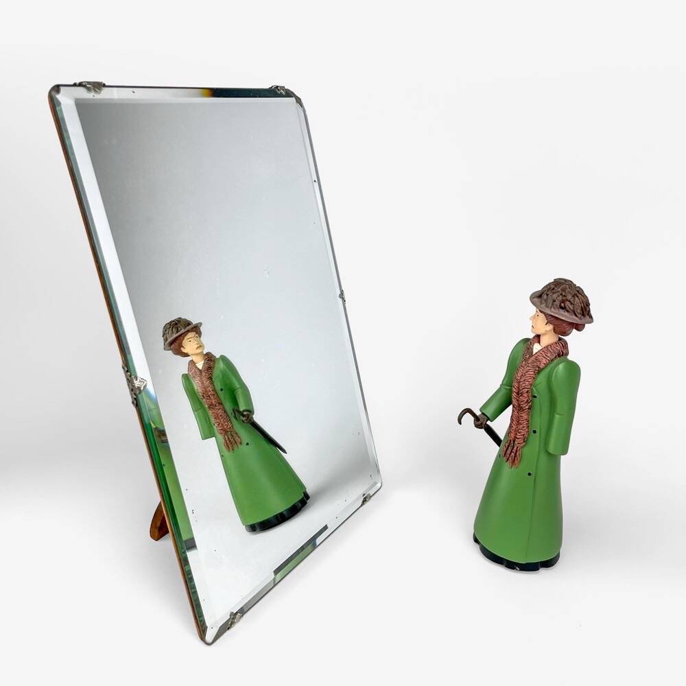 Miroir de table biseauté sur pied Art Nouveau