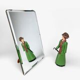 Beveled table mirror on Art Nouveau stand
