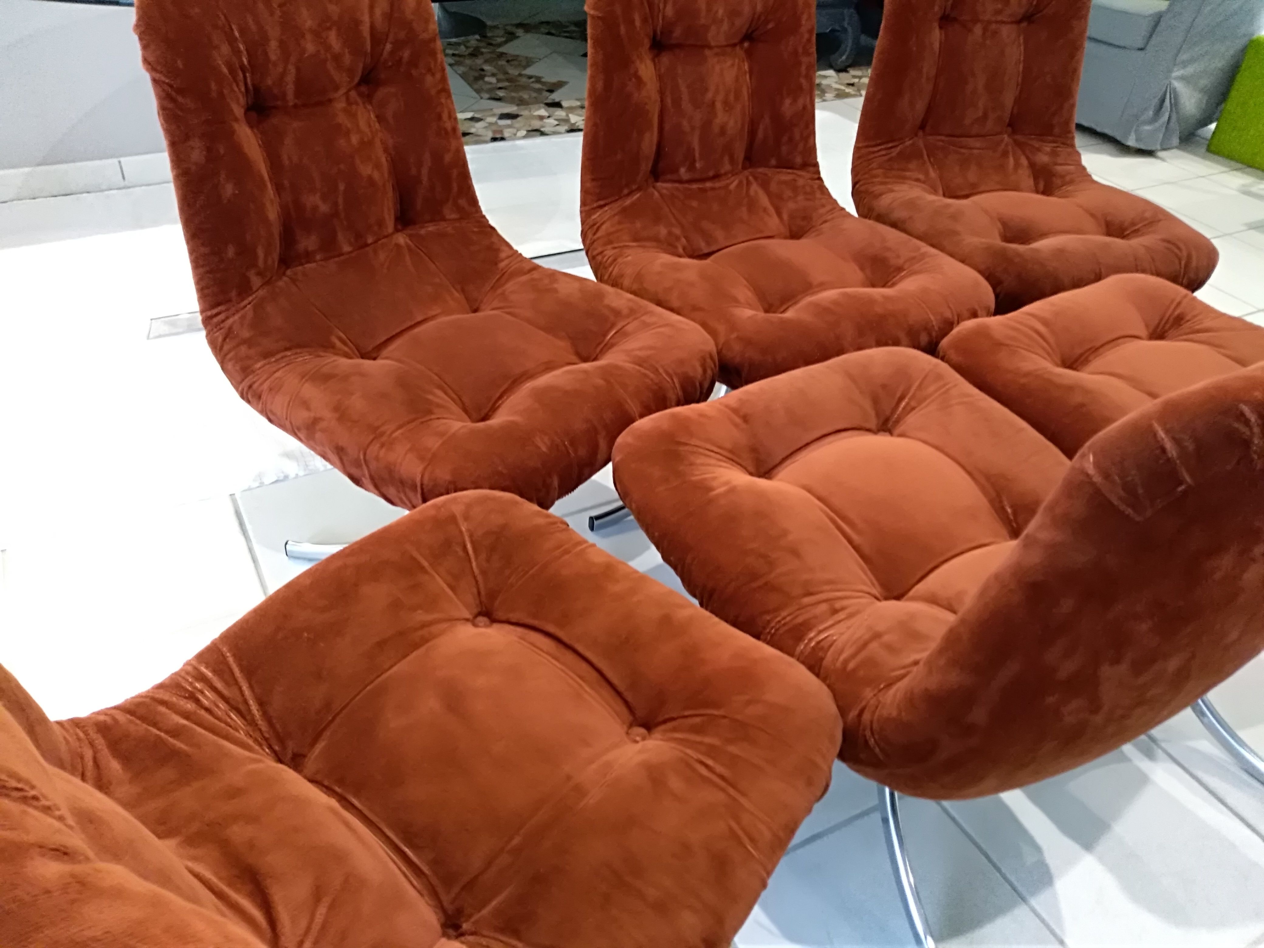 Suite of 6 chairs of italian vintage design year 1970