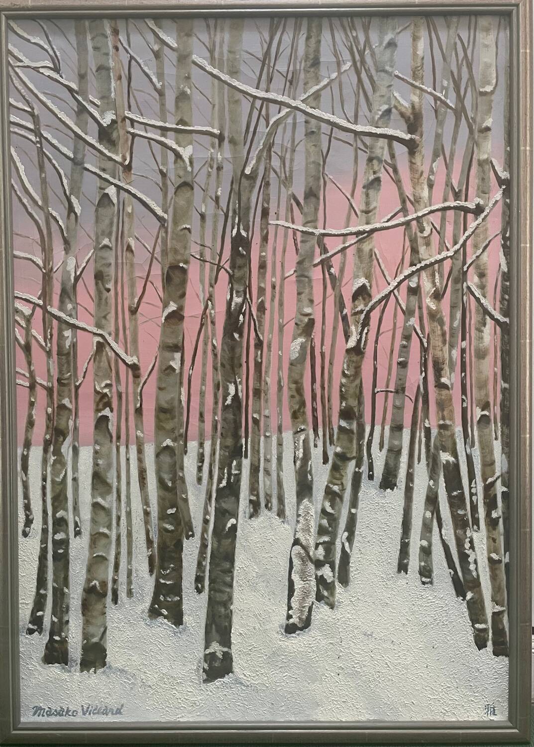 Birch forest painting Masako Villard