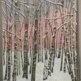 Birch forest painting Masako Villard