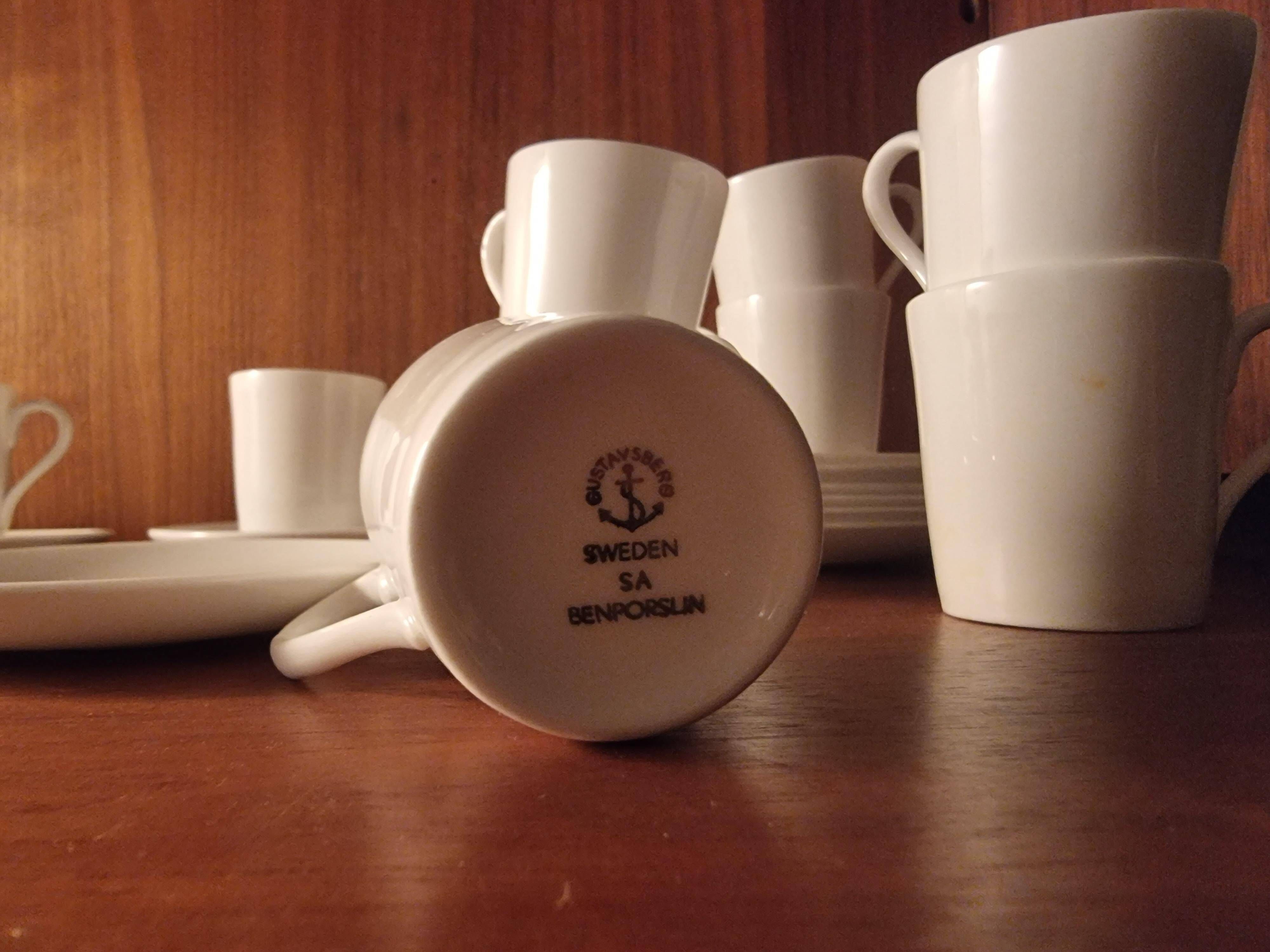 Stig Lindberg, 10 porcelain espresso cups from Gustavsberg, Scandinavian Modern.