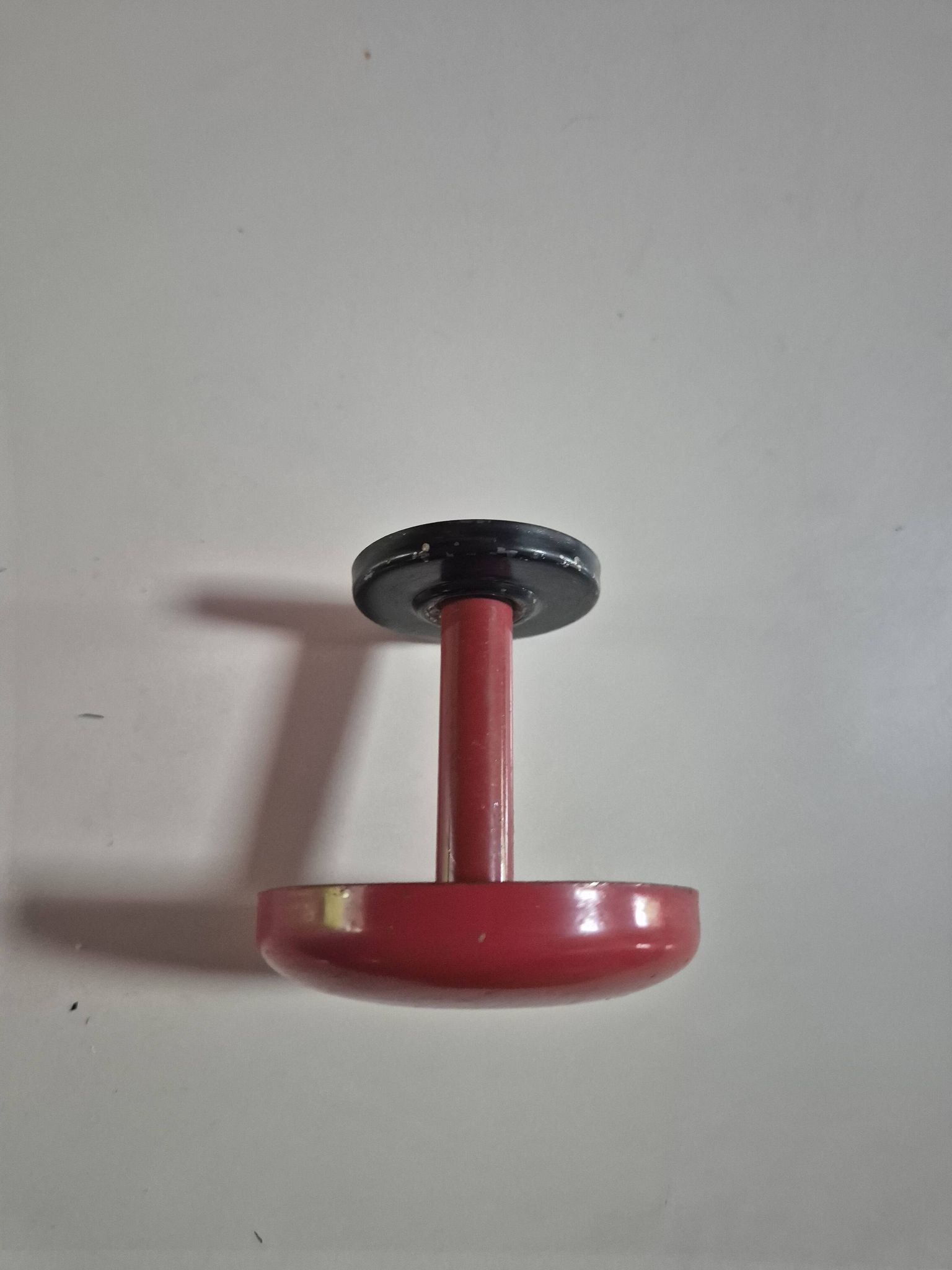 vintage red metal coat rack