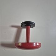 vintage red metal coat rack