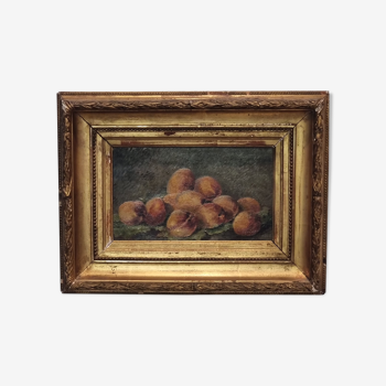 Still life with peaches Oil on panel Signed and dated 1912