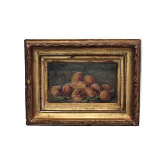 Still life with peaches Oil on panel Signed and dated 1912
