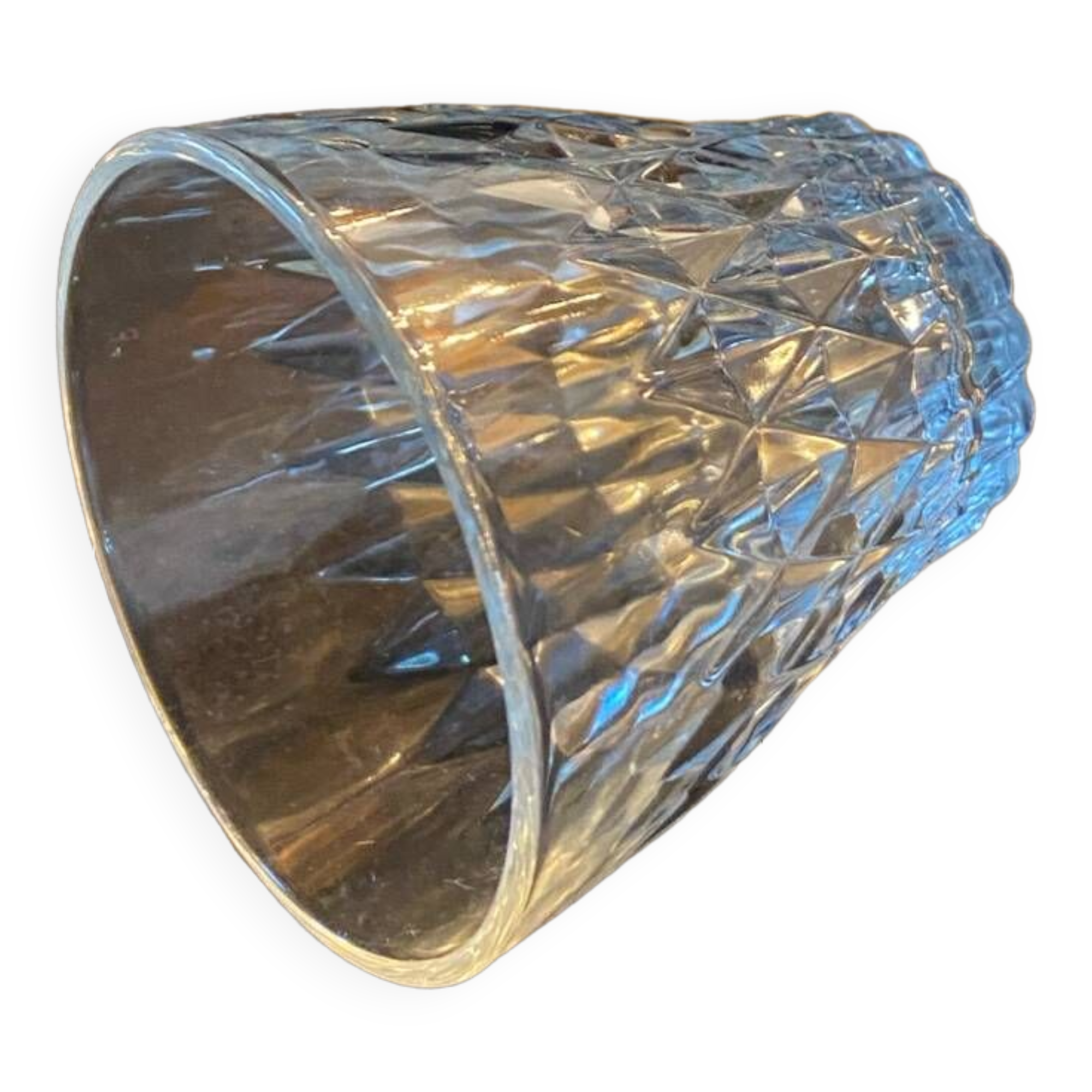 4 Vereco diamond-pointed glass glasses from the 60s