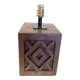 Brutalist folk art lamp base in teak from the 40s/50s.