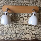 Vintage double metal and porcelain sconce