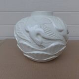 1930s ceramic ball vase with seagulls