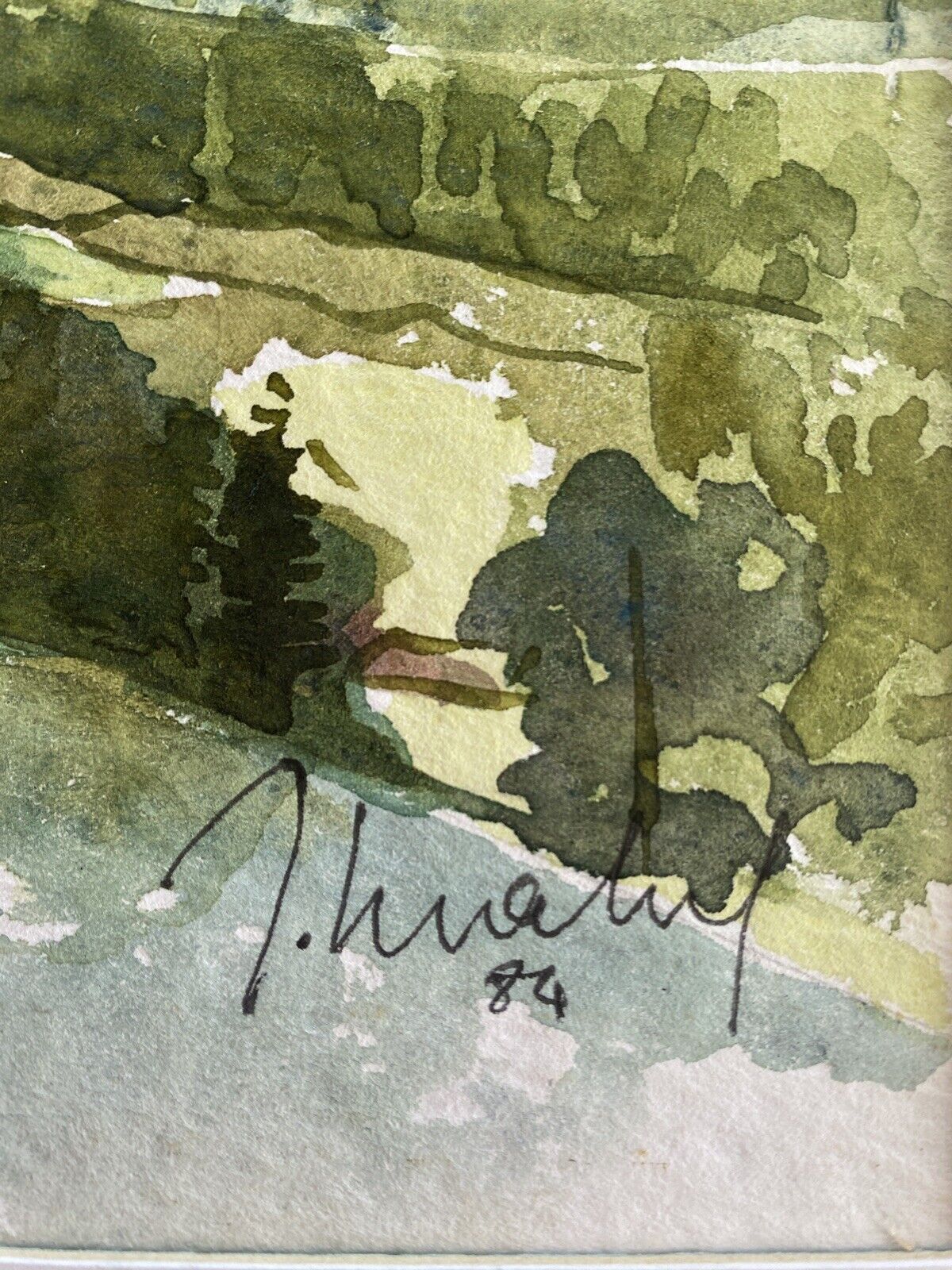 Painting "gour de tazenat" (puy de dôme) jean-francois devaliere (1926-2021)