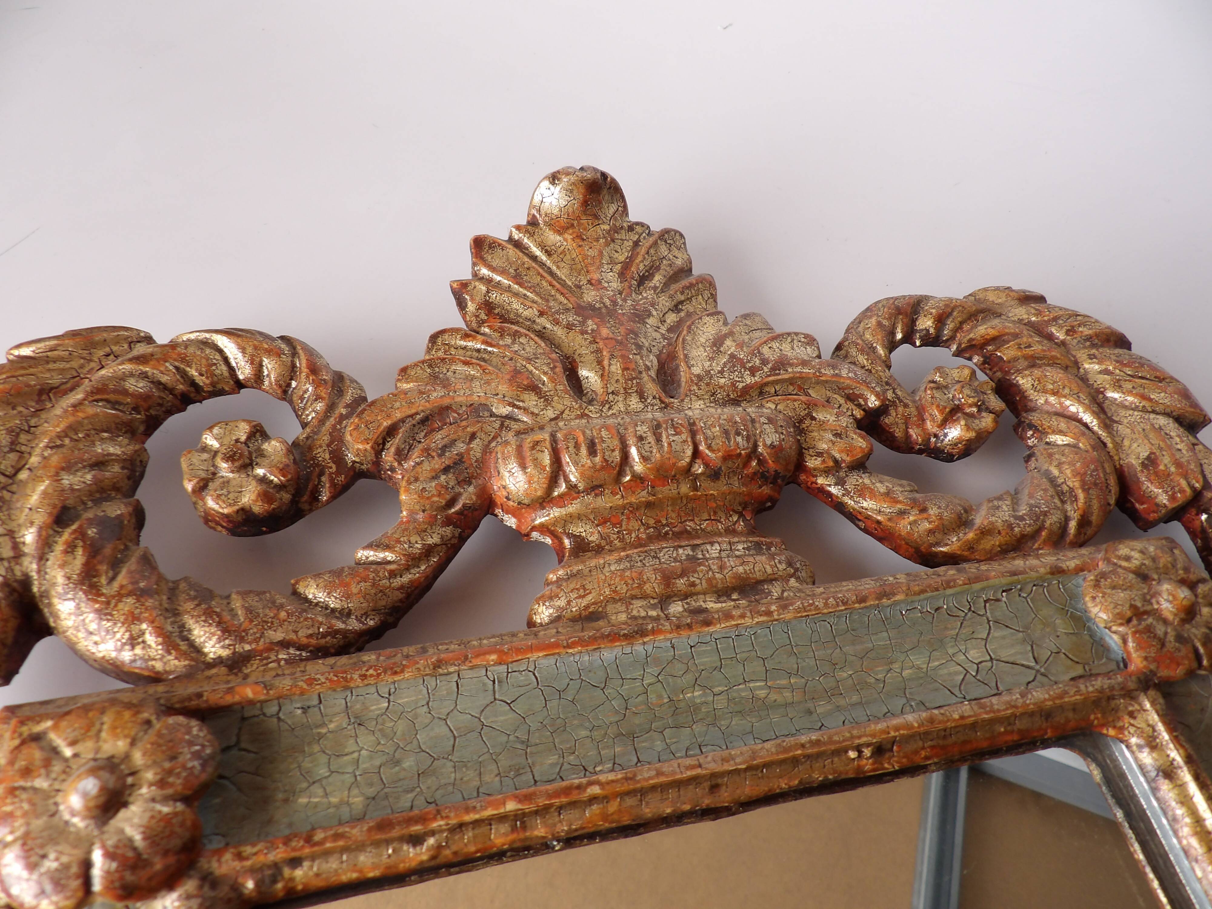 Hand carved wooden mirror