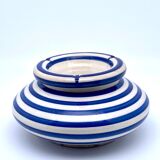 Moroccan ashtray with blue and white stripes