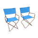 Paire de fauteuils chaises lafuma chantazur toile bleu