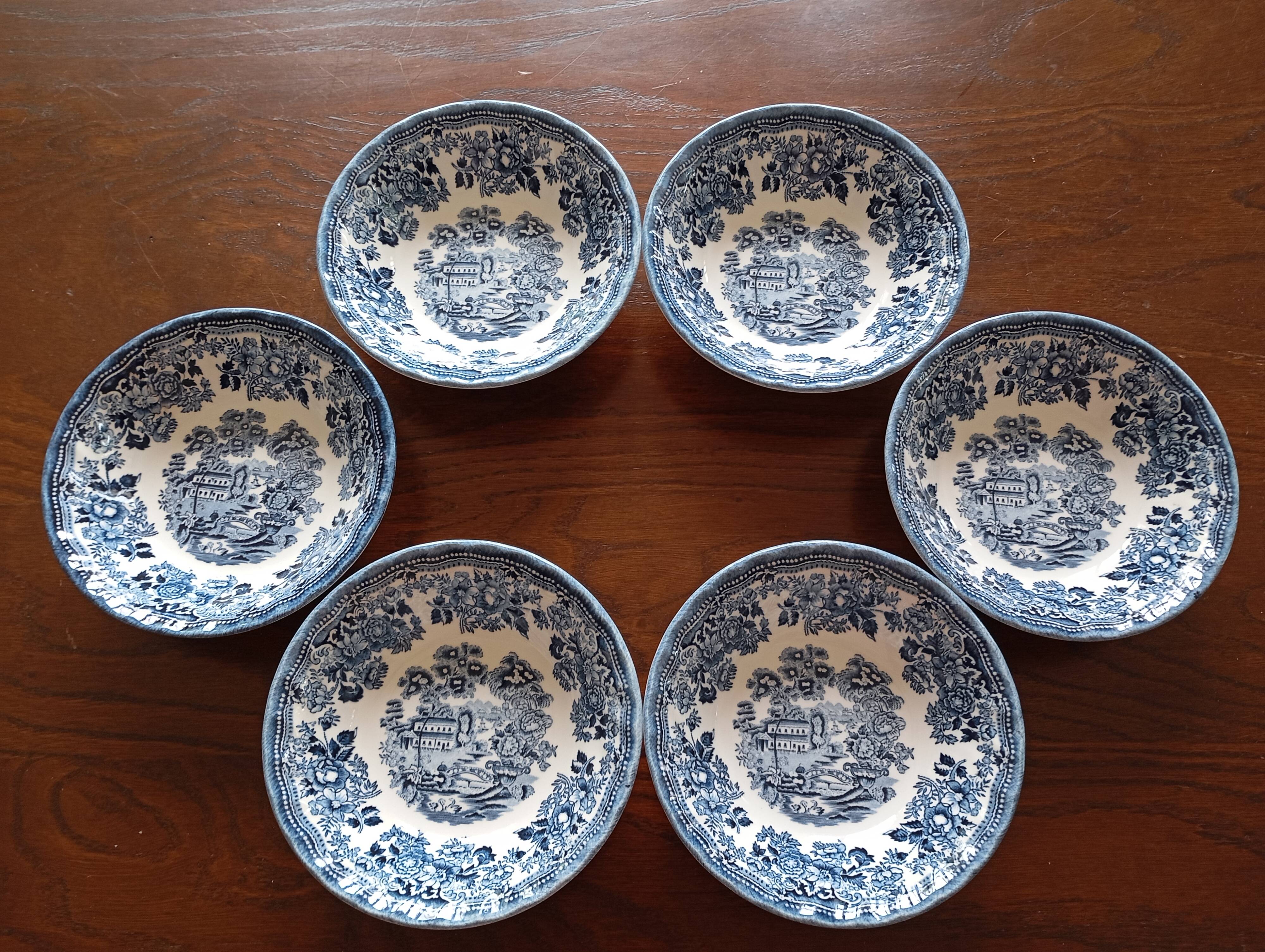 6 English Churchill bowls "The Georgian Collection"