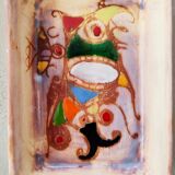 Polychrome presentation dishes of Marie Christine TREINEN (XXth) Vallauris