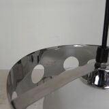 Vintage pendant lamp with chrome cylinder and glass globe