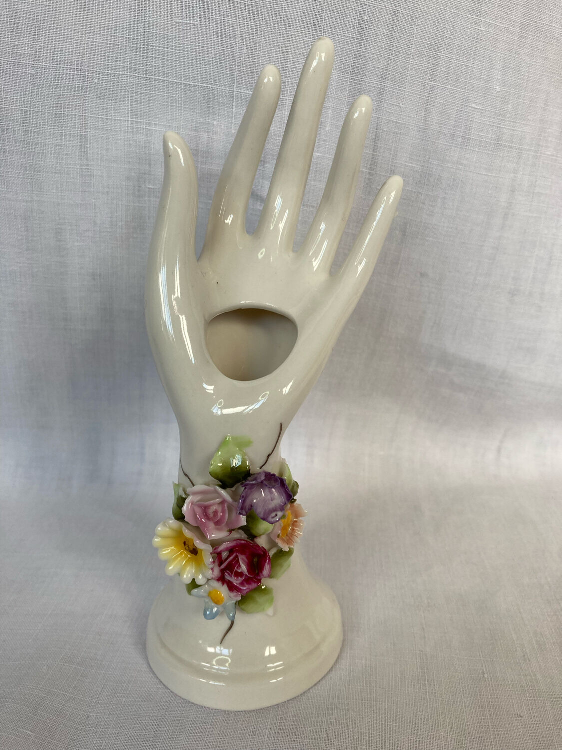 Soliflore vase, vintage hand ring