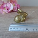 Figurine miniature lapin en laiton doré Vintage