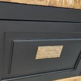 Old oak workbench cabinet with 1 door and 4 drawers