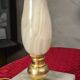 pair of onyx marble lamps, bedside, table, 1960s-70s, new electrical fittings 30x20