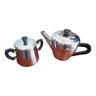 Chromlight teapot and Menesa sugar bowl set