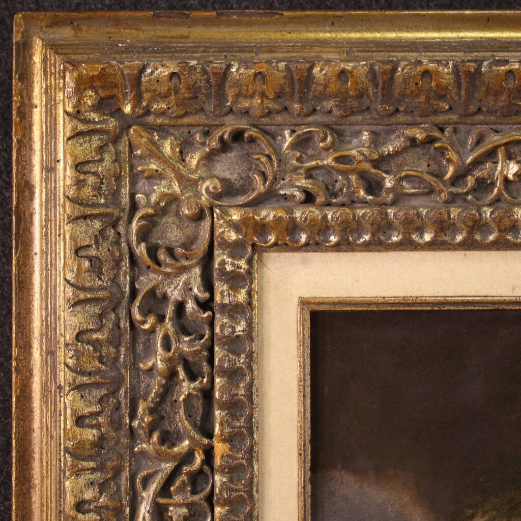 18th century Italian landscape painting with family scene