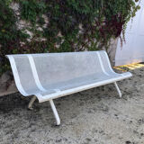 Old garden bench in perforated metal