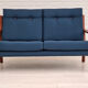 Canapé scandinave entièrement rénové, années 70, laine de meubles, teck