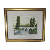 Ancien tableau aquarelle signé