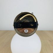 Space age opaline globe wall light, adjustable, and brushed metal, 1960s.