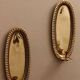 Vintage Swedish Oval Brass Wall Sconces
