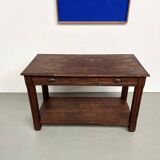 Small pine drapery table from the 1950s