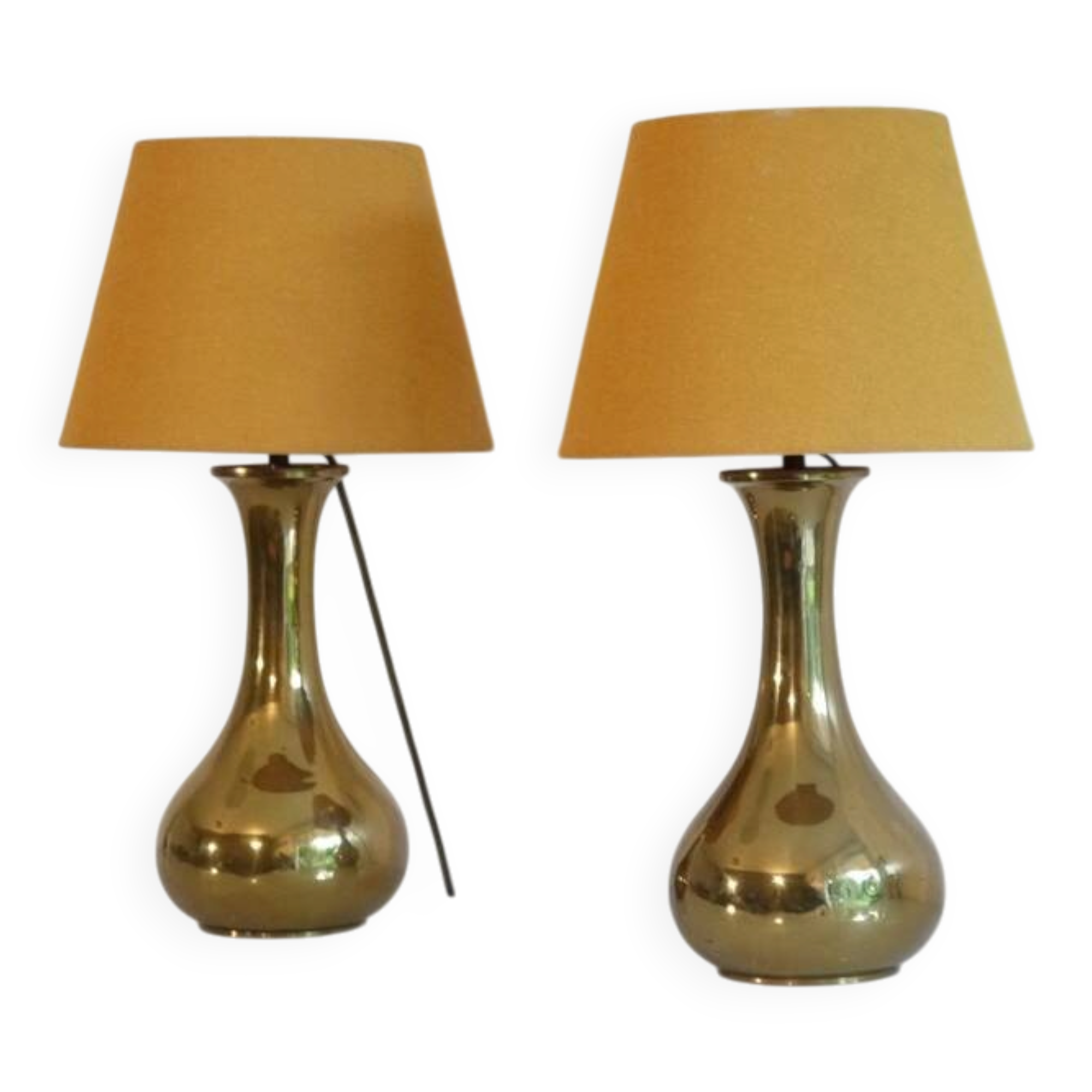 Pair of brass lamps 1960
