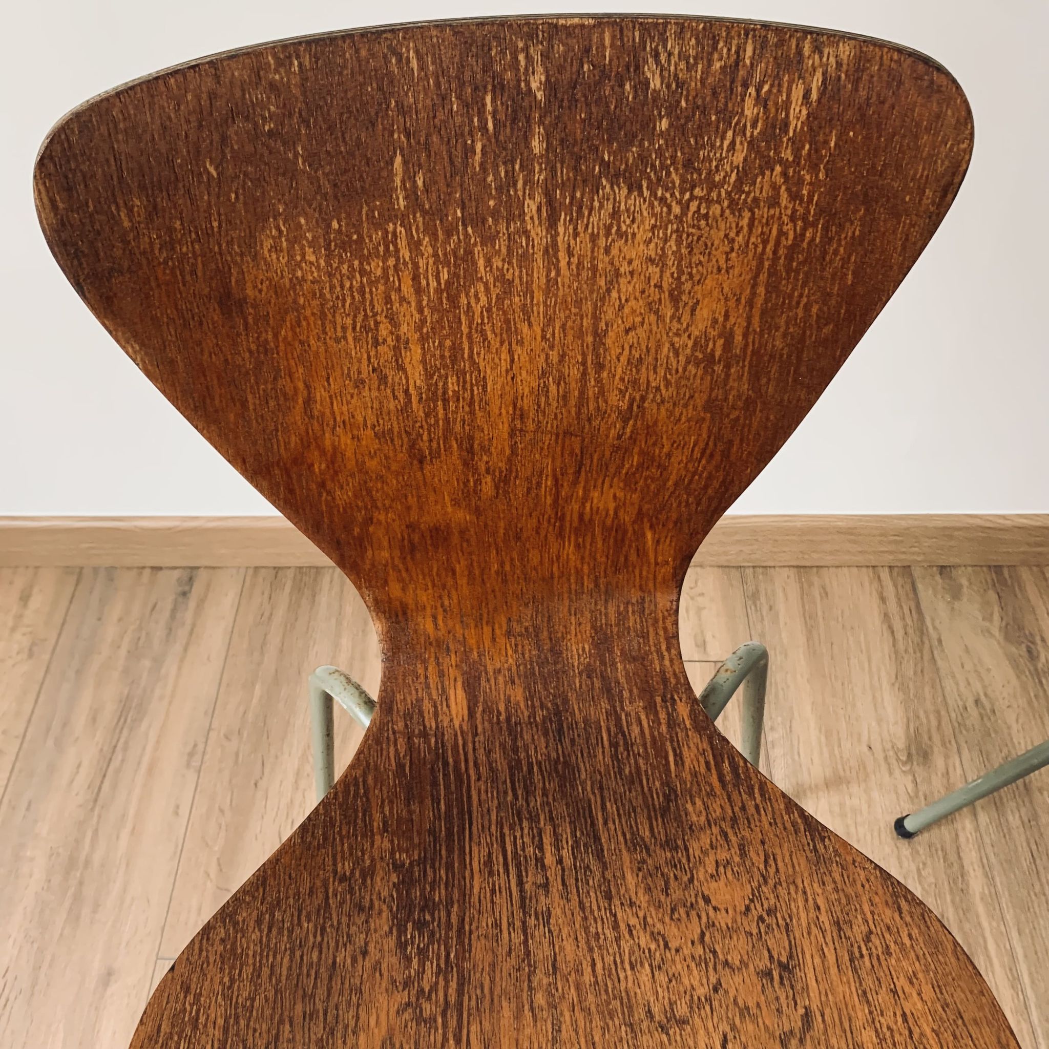 Pair of 3107 chairs - wood & metal