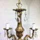 5-light chandelier in bronze and pendants
