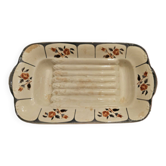 Sarreguemines - Antique Asparagus Dish in Slipware