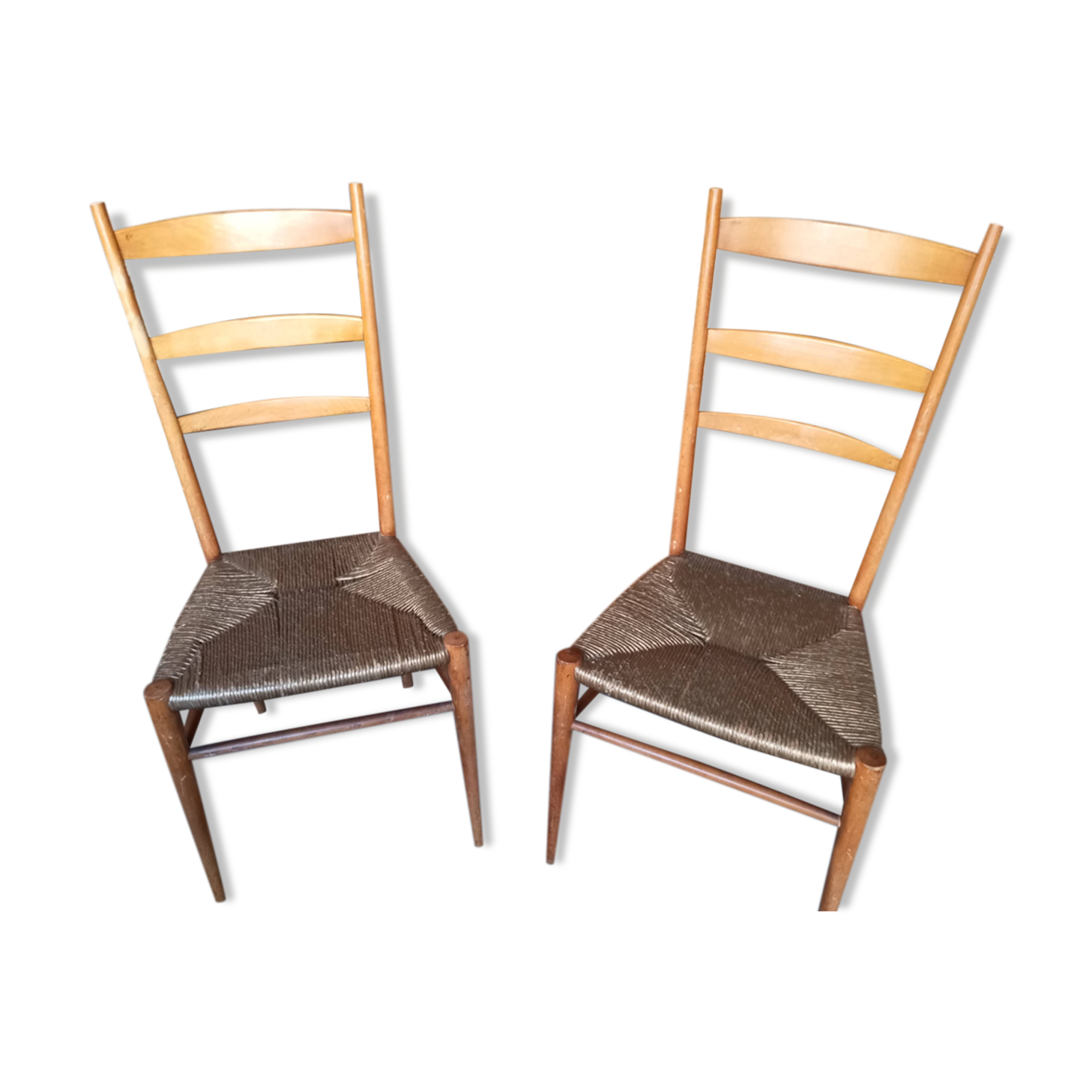 Pair of Italian chairs. The 50's.