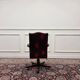 Chaise de bureau Chesterfield anglaise classique en rouge bordeaux