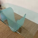 Glass table with frosted glass base