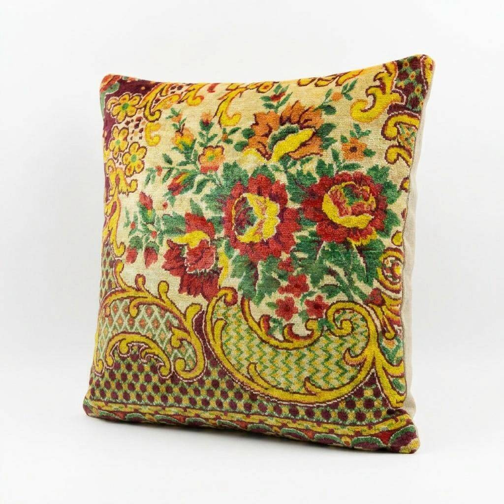 Vintage velvet cushion cover 48x51 cm