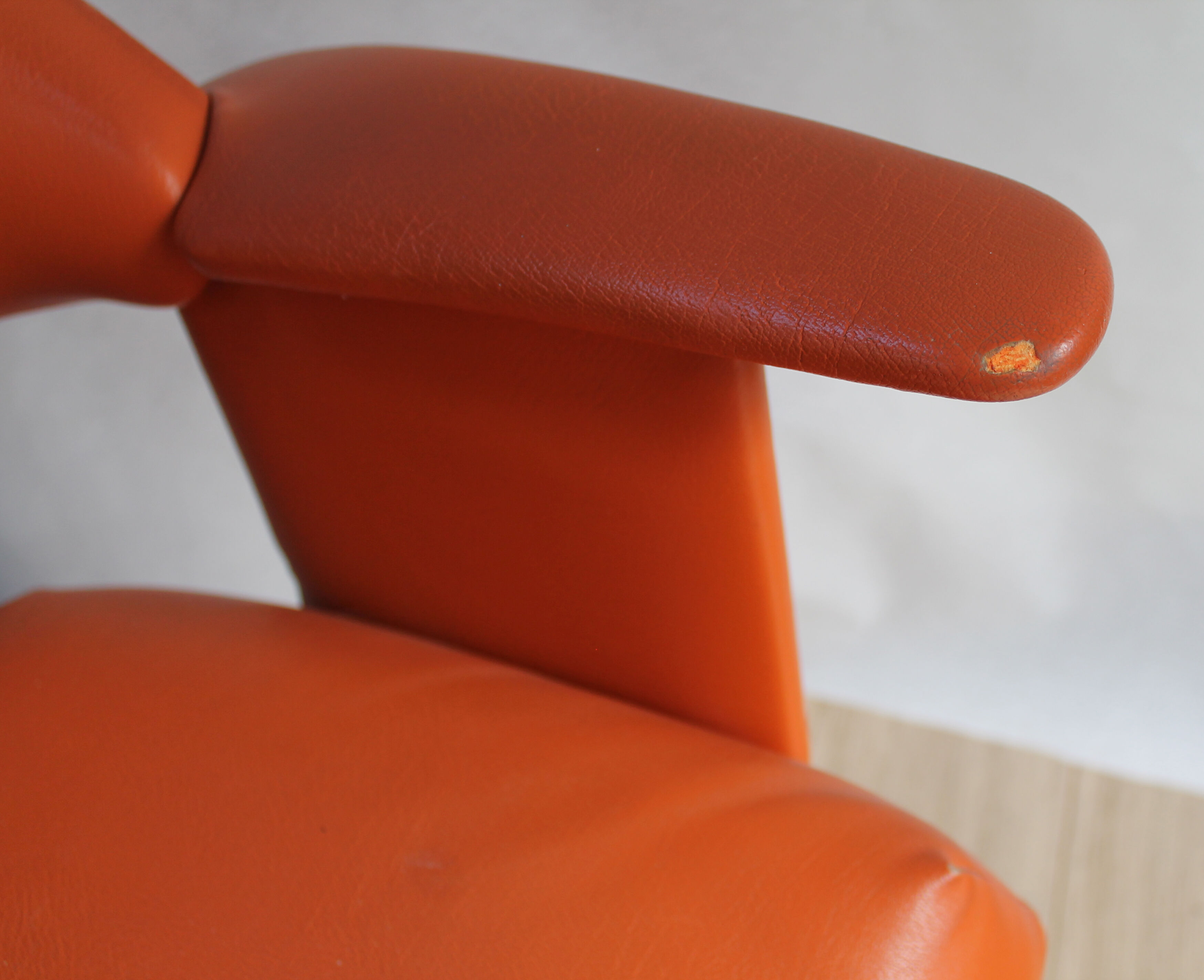 Barber in leatherette Chair orange 1970s