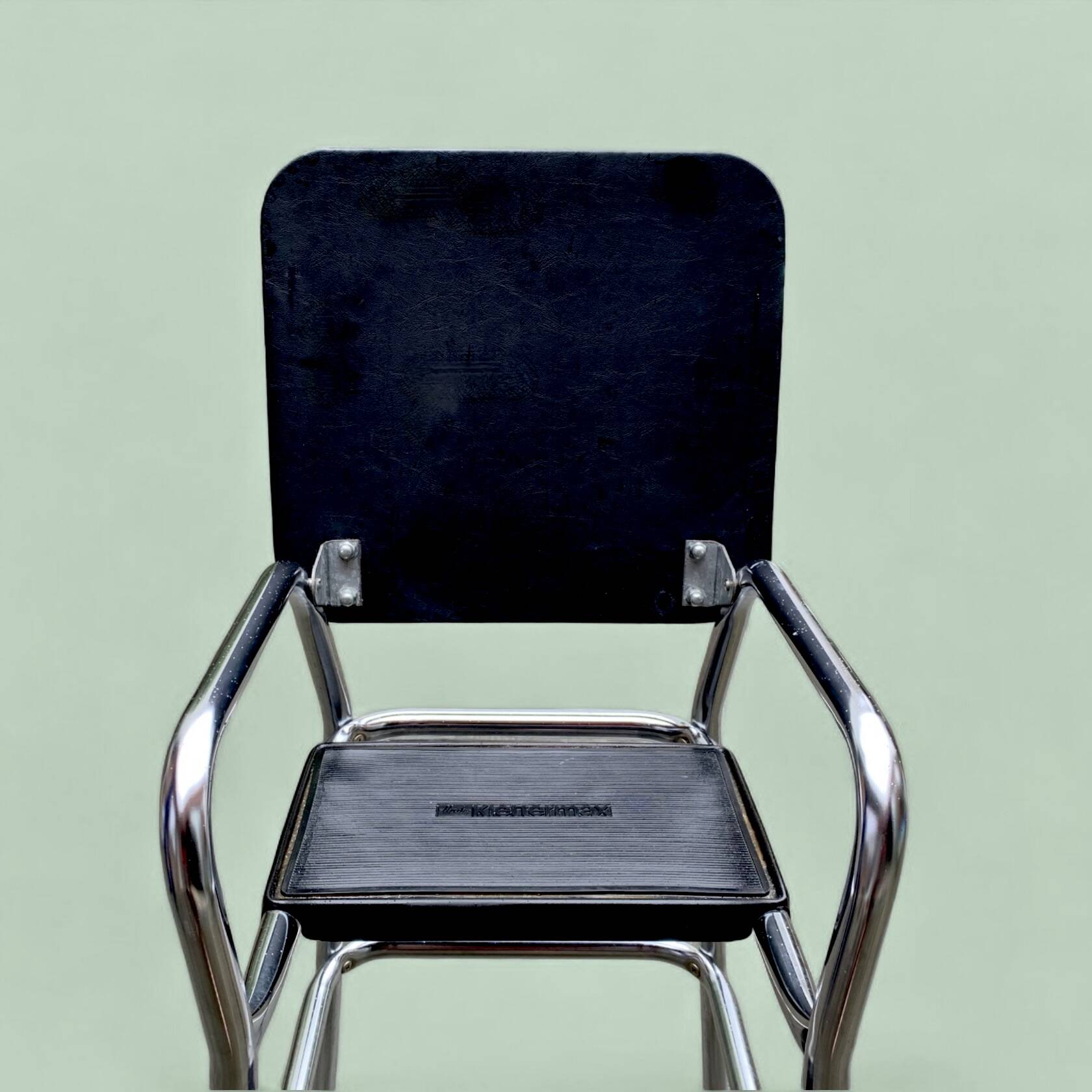 Vintage step stool in Skai and chrome metal - Hailo Klettermax