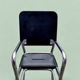 Vintage step stool in Skai and chrome metal - Hailo Klettermax